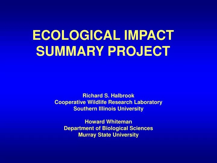 ecological impact summary project