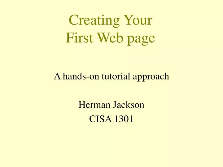 creating your first web page