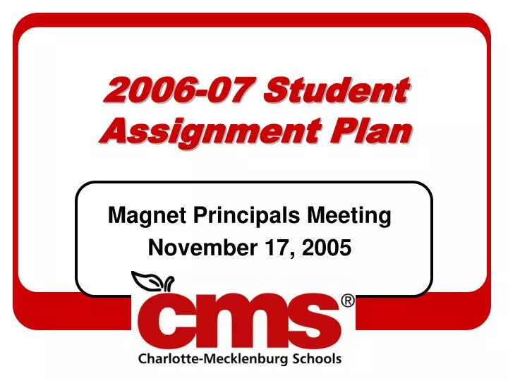 2006 07 student assignment plan