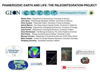 PHANEROZOIC EARTH AND LIFE: THE PALEOINTEGRATION PROJECT