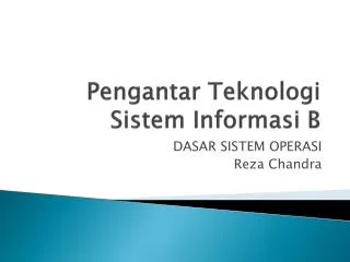 pengantar teknologi sistem informasi b