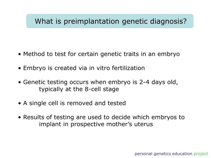 personal genetics education project