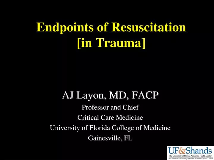 endpoints of resuscitation in trauma