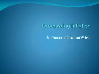 Forecasting Inflation