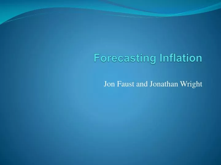 forecasting inflation