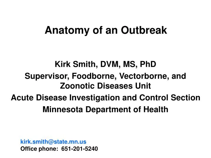 anatomy of an outbreak