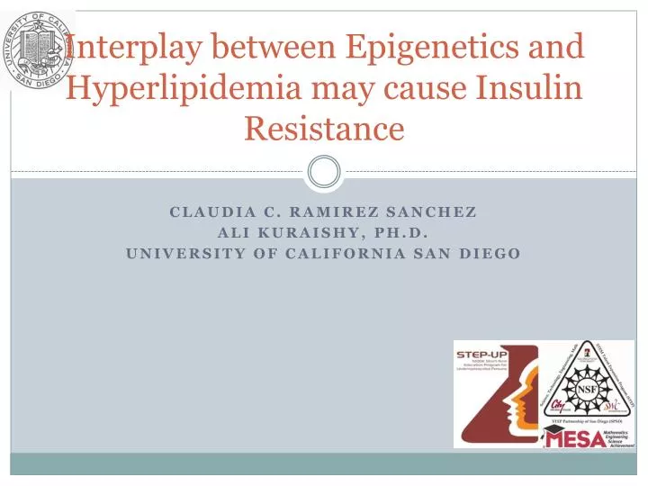 interplay between epigenetics and hyperlipidemia may cause insulin resistance