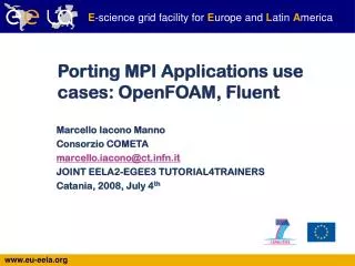 Porting MPI Applications use cases: OpenFOAM, Fluent