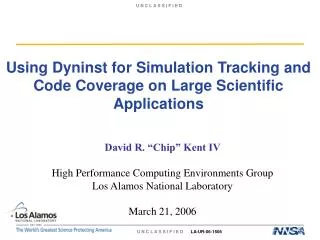 Using Dyninst for Simulation Tracking and Code Coverage on Large Scientific Applications