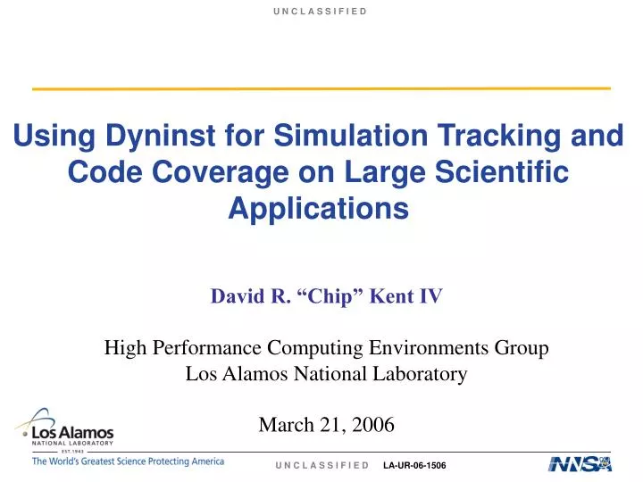 using dyninst for simulation tracking and code coverage on large scientific applications