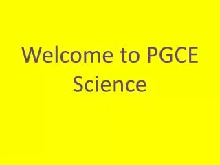 Welcome to PGCE Science