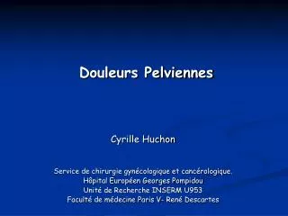 douleurs pelviennes