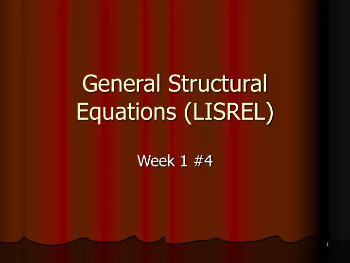 general structural equations lisrel