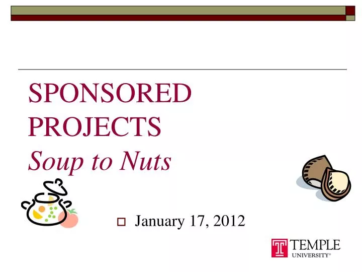 sponsored projects soup to nuts