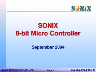 SONIX 8-bit Micro Controller