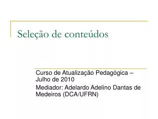 sele o de conte dos