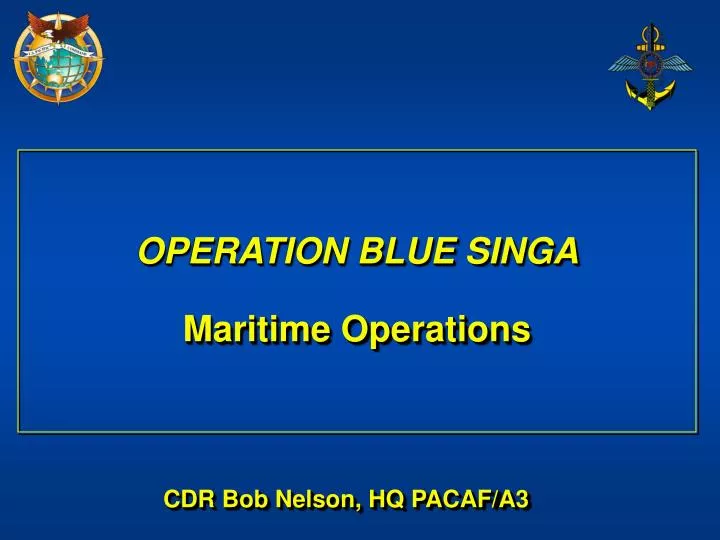 operation blue singa maritime operations