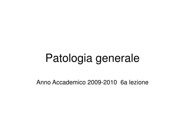 patologia generale