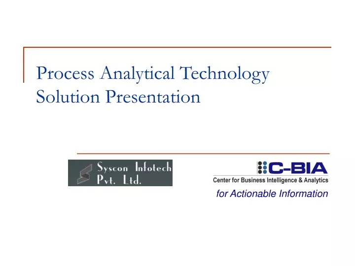 process analytical technology solution presentation