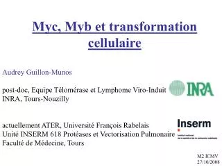 myc myb et transformation cellulaire