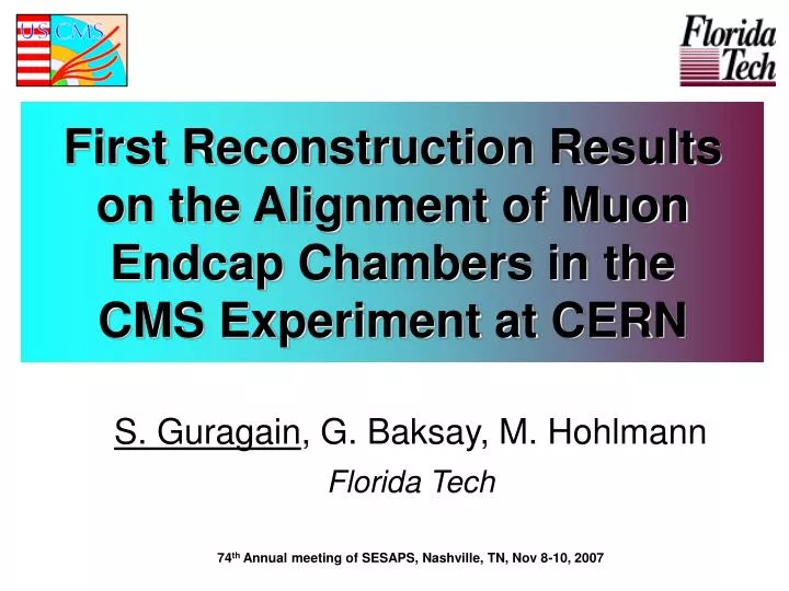 first reconstruction results on the alignment of muon endcap chambers in the cms experiment at cern