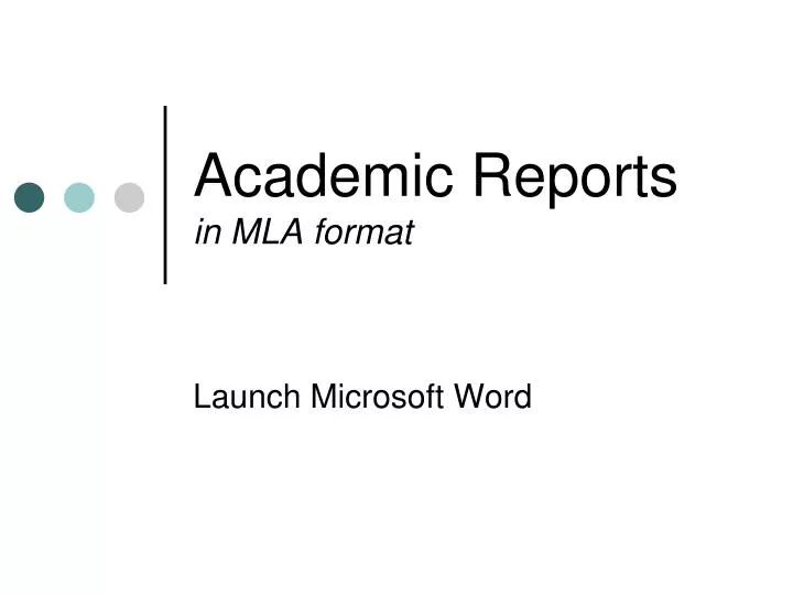 academic reports in mla format