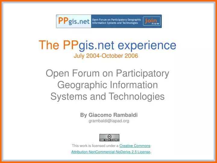 the pp gis net experience july 2004 october 2006
