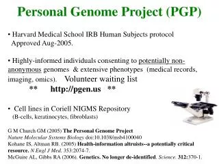 Personal Genome Project (PGP)