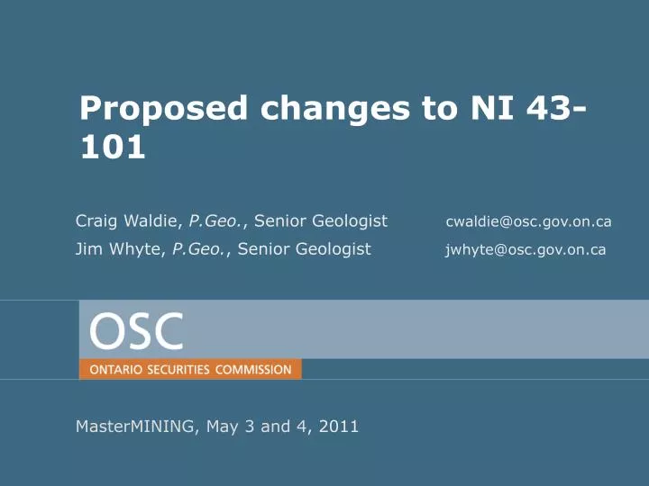 proposed changes to ni 43 101