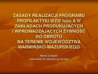 maria leokajtis wojew dzki koordynator programu