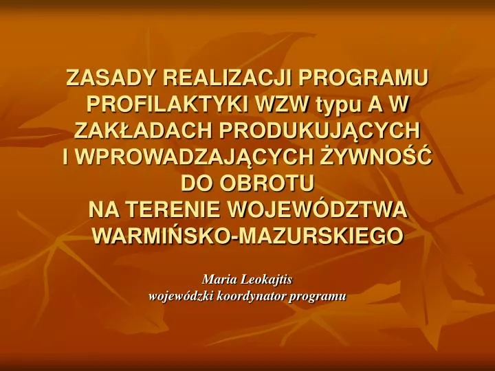 maria leokajtis wojew dzki koordynator programu