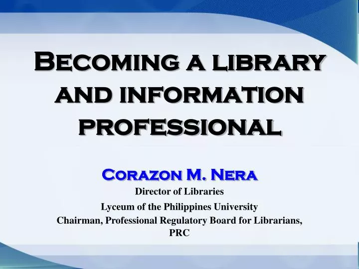 becoming a library and information professional