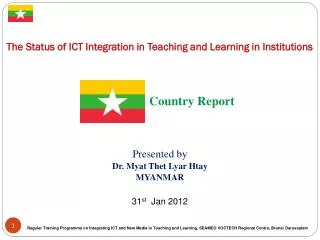 The Status of ICT Integration in Teaching and Learning in Institutions