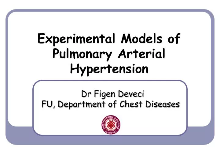 experimental models of pulmonary arterial hypertension
