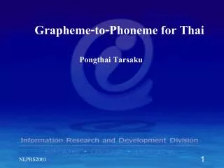 Grapheme-to-Phoneme for Thai