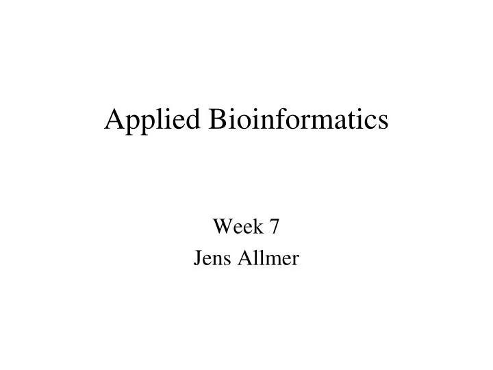 applied bioinformatics