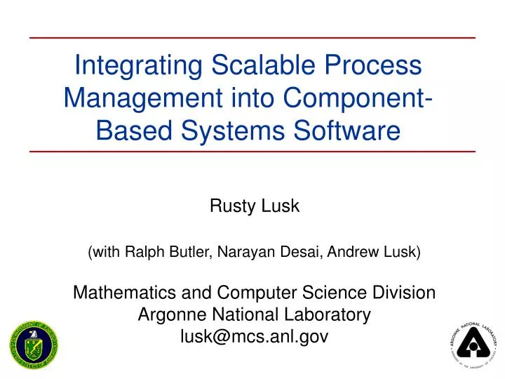 integrating scalable process management into component based systems software