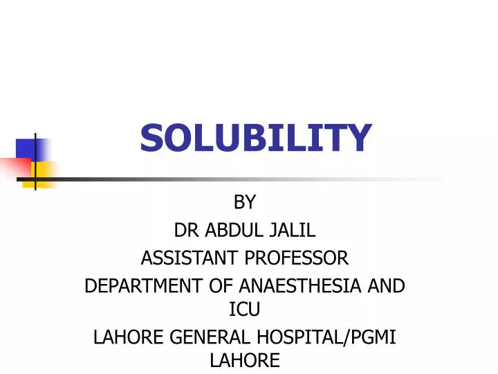 solubility