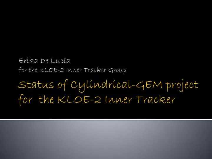 erika de lucia for the kloe 2 inner tracker group