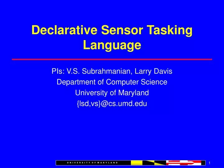 declarative sensor tasking language