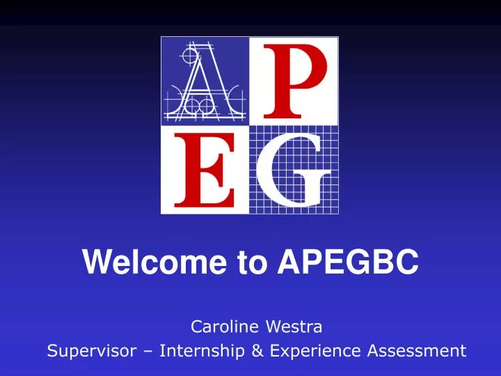 welcome to apegbc