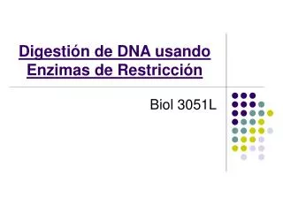 digesti n de dna usando enzimas de restricci n