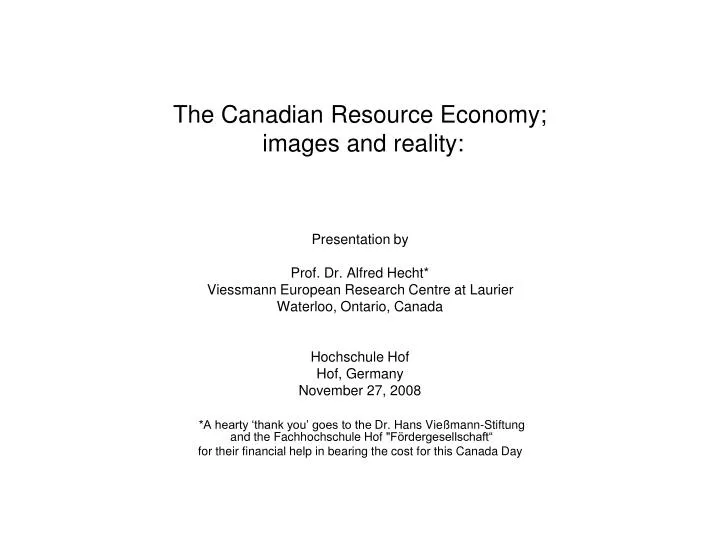 the canadian resource economy images and reality