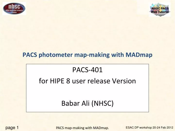 pacs photometer map making with madmap