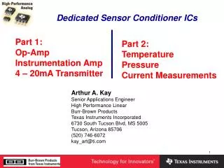Dedicated Sensor Conditioner ICs