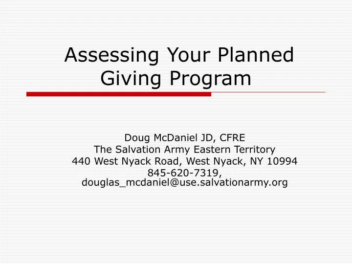 assessing your planned giving program