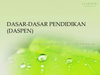 dasar dasar pendidikan daspen