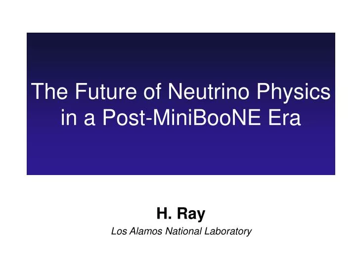 the future of neutrino physics in a post miniboone era