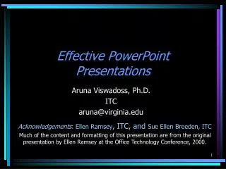 Effective PowerPoint Presentations