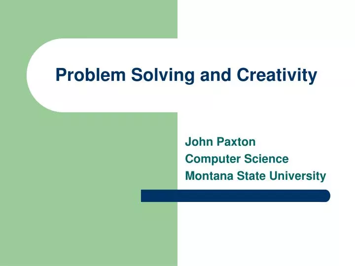 problem solving and creativity ppt slideshare